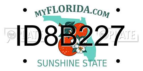 ID8B227 Florida License Plate