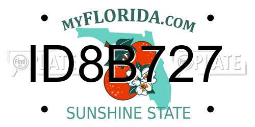 ID8B727 Florida License Plate