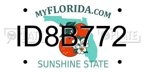 ID8B772 Florida License Plate