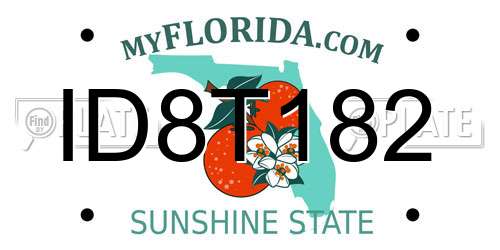 ID8T182 Florida License Plate