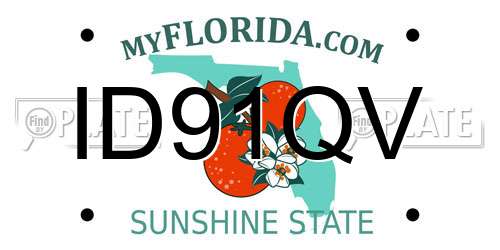 ID91QV Florida License Plate
