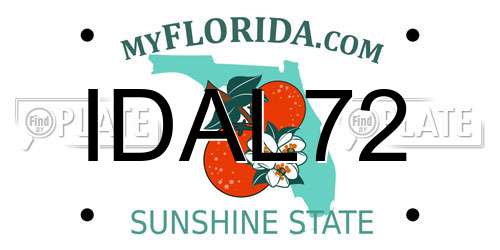 IDAL72 Florida License Plate