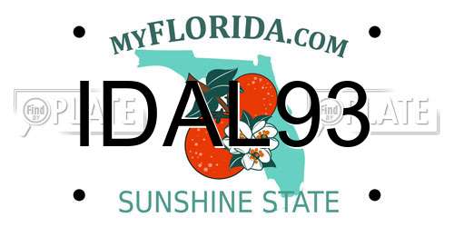 IDAL93 Florida License Plate