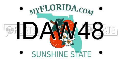 IDAW48 Florida License Plate