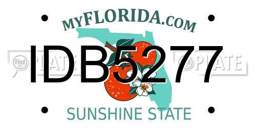 IDB5277 Florida License Plate
