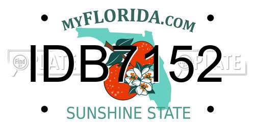 IDB7152 Florida License Plate