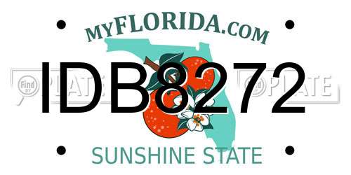 IDB8272 Florida License Plate