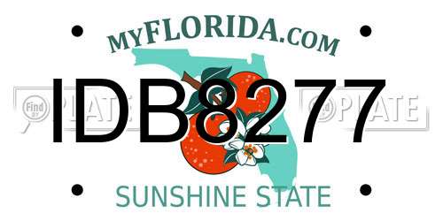 IDB8277 Florida License Plate