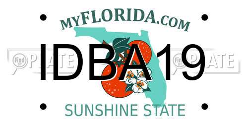 IDBA19 Florida License Plate