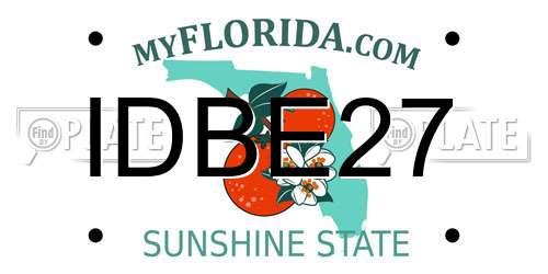 IDBE27 Florida License Plate