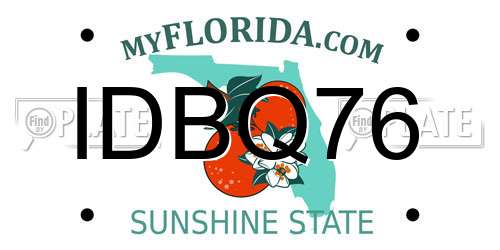 IDBQ76 Florida License Plate