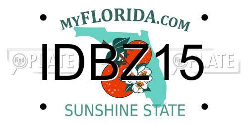 IDBZ15 Florida License Plate