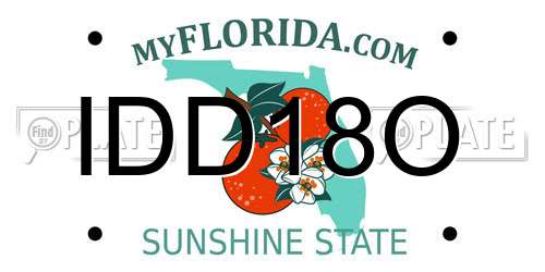IDD18O Florida License Plate
