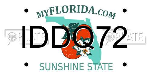 IDDQ72 Florida License Plate