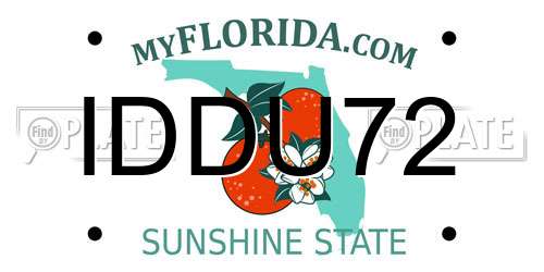 IDDU72 Florida License Plate