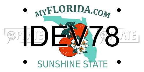 IDEV78 Florida License Plate