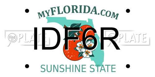 IDF6R Florida License Plate