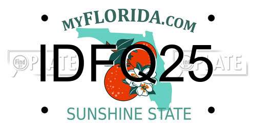 IDFQ25 Florida License Plate