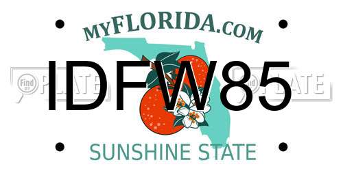 IDFW85 Florida License Plate