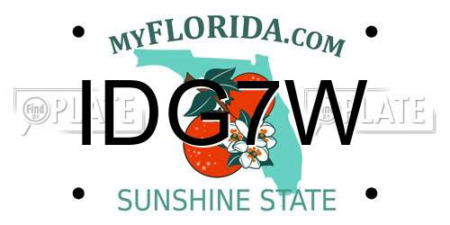 IDG7W Florida License Plate
