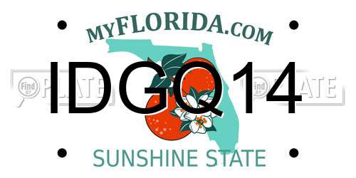 IDGQ14 Florida License Plate