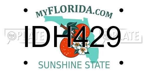 IDH429 Florida License Plate