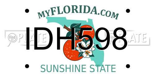 IDH598 Florida License Plate