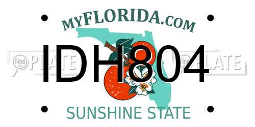 IDH804 Florida License Plate
