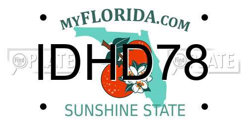 IDHD78 Florida License Plate