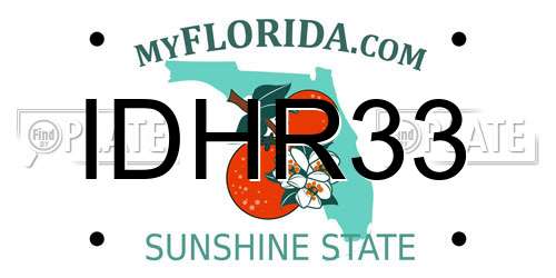 IDHR33 Florida License Plate