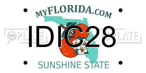 IDIC28 Florida License Plate