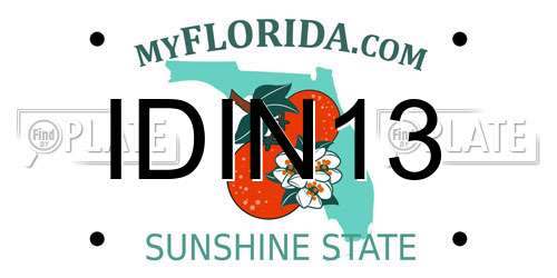 IDIN13 Florida License Plate