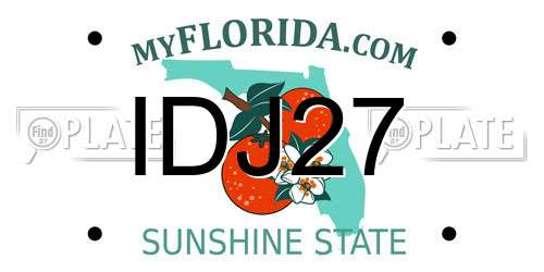IDJ27 Florida License Plate