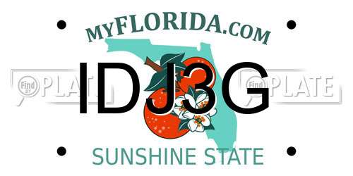 IDJ3G Florida License Plate