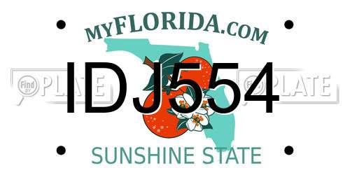 IDJ554 Florida License Plate