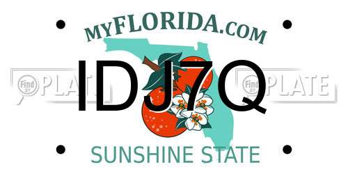 IDJ7Q Florida License Plate
