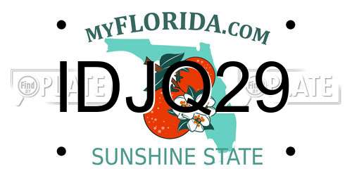 IDJQ29 Florida License Plate