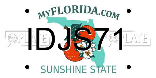 IDJS71 Florida License Plate