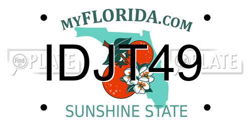 IDJT49 Florida License Plate