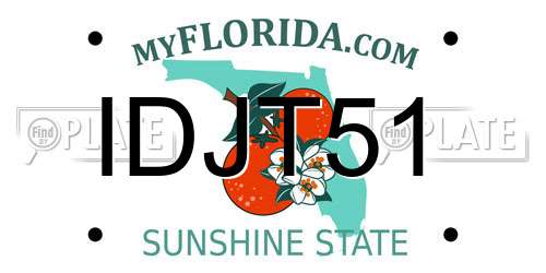 IDJT51 Florida License Plate