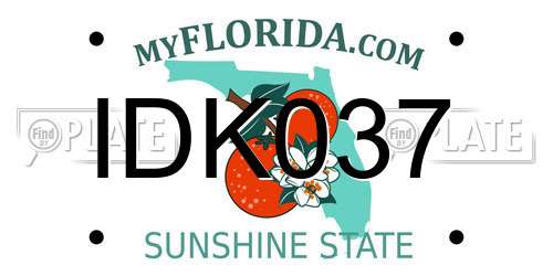 IDK037 Florida License Plate