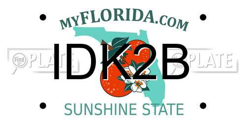 IDK2B Florida License Plate