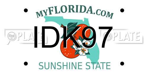 IDK97 Florida License Plate