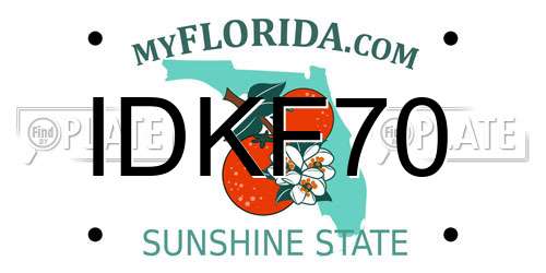 IDKF70 Florida License Plate