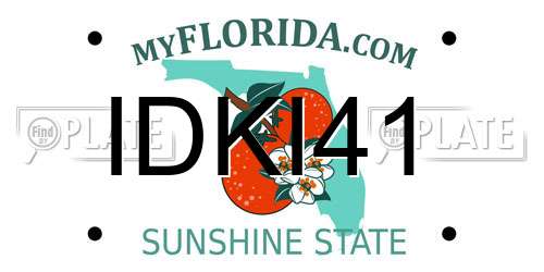 IDKI41 Florida License Plate