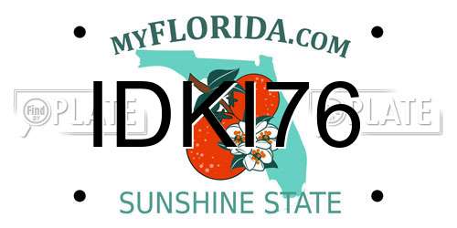 IDKI76 Florida License Plate