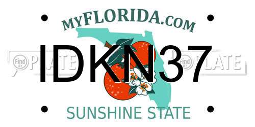 IDKN37 Florida License Plate