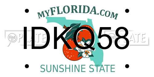 IDKQ58 Florida License Plate