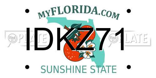 IDKZ71 Florida License Plate