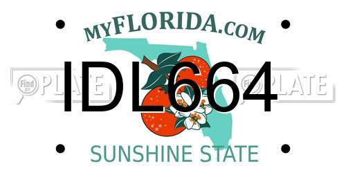 IDL664 Florida License Plate
